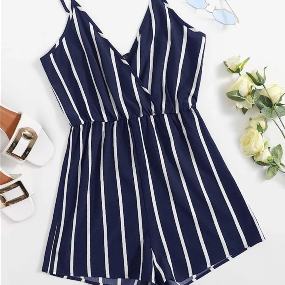 Striped Satin Romper